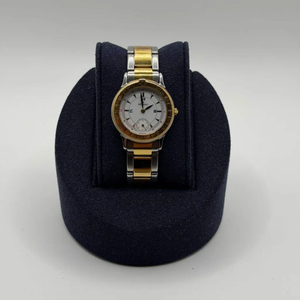 Movado ESQ Gentry Two-Tone Swiss Quartz Watch 81.09.811 White Dial Small Seconds